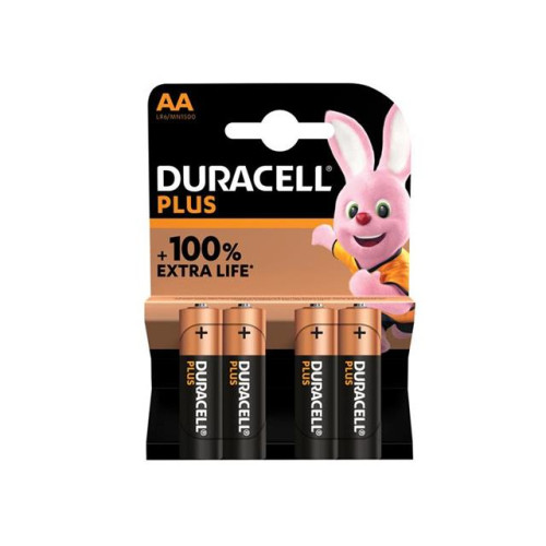 Duracell AA Cell Plus Power +100% Batteries (Pack 4)