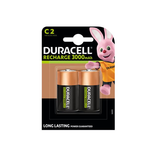 Duracell C Cell 3000Mah Rechargeable Batteries (Pack 2)