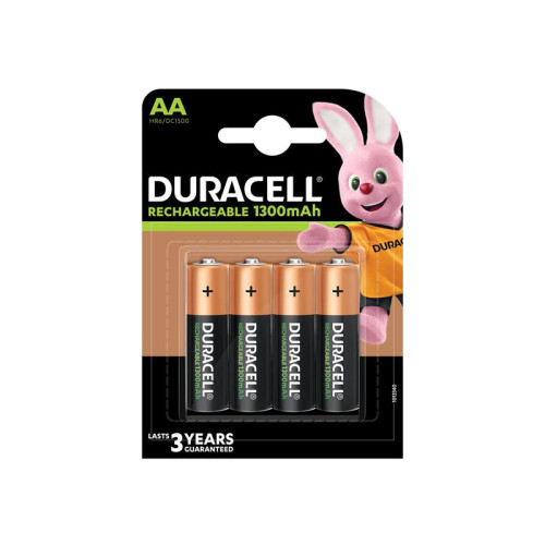 Duracell AA Cell 1300Mah Rechargeable Batteries (Pack 4)