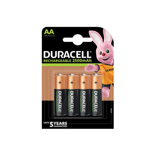 Duracell AA Cell 2500Mah Rechargeable Batteries (Pack 4)