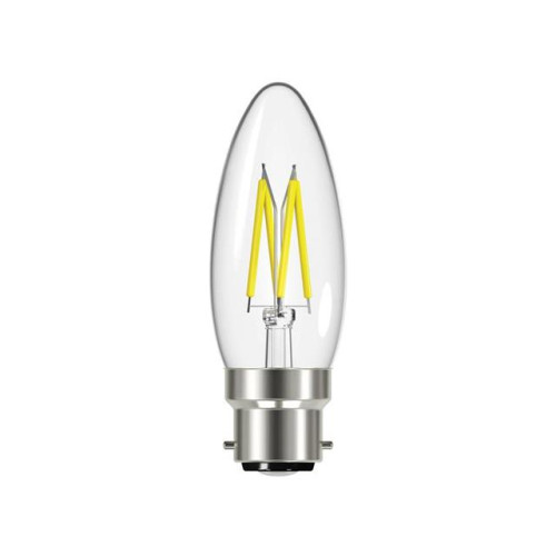Energizer LED BC (B22) Candle Filament Dimmable Bulb, Warm White 470 lm 4W 