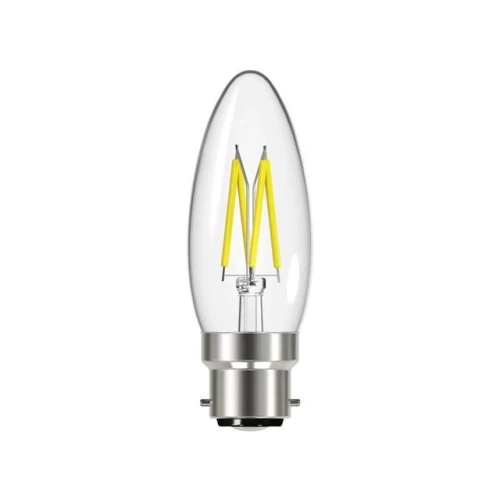 Energizer LED BC (B22) Candle Filament Non-Dimmable Bulb, Warm White 470 lm 4W 