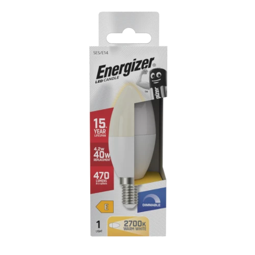 Energizer Dimmable LED Candle Lightbulb 4.2W (40W) E14 Warm White