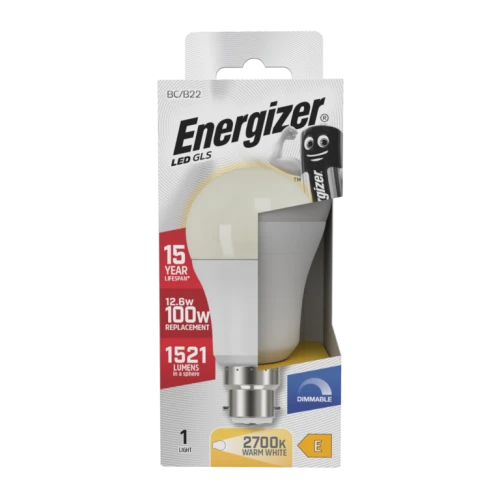 Energizer Dimmable LED GLS Lightbulb 12.6W (100W) BC Warm White