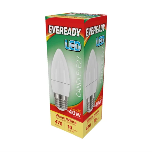 Eveready LED Candle Light Bulb 4.9W (40W) Warm White ES