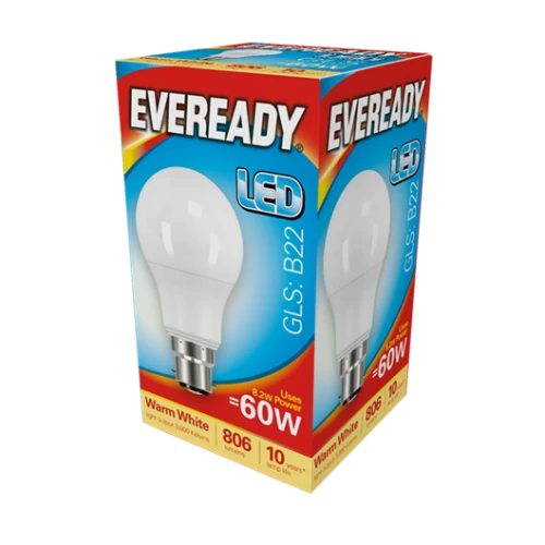 Eveready LED GLS Lightbulb 8.8W (60W) BC Warm White