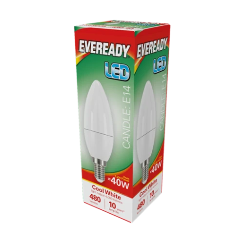 Eveready LED Candle Light Bulb 4.9W (40W) Cool White SES