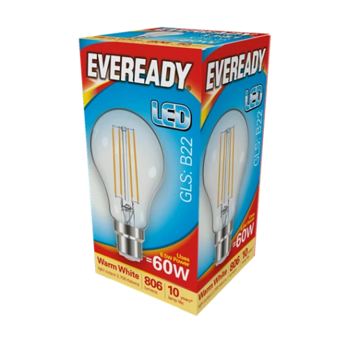 Eveready LED GLS Filament Lightbulb 7w (60W) BC Warm White