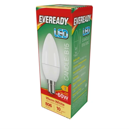 Eveready LED Candle Light Bulb 7.3W (60W) Warm White SBC