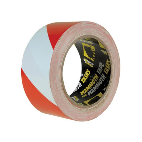 Everbuild PVC Hazard Tape Red/White 50mm 33 Metres