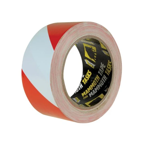 Everbuild PVC Hazard Tape Red/White 50mm 33 Metres