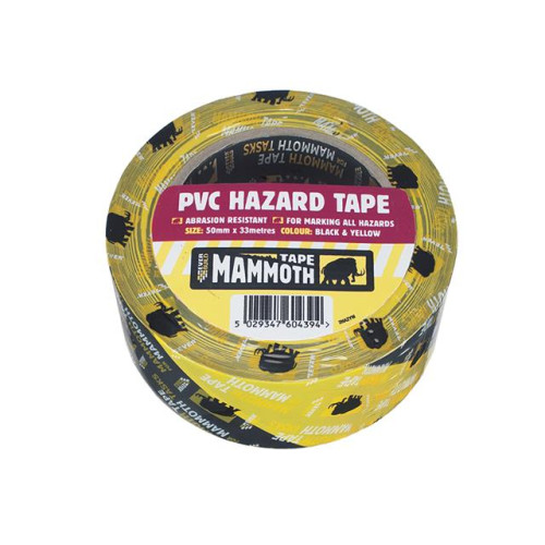 Everbuild PVC Hazard Tape Black/Yellow 50mm 33 Metres
