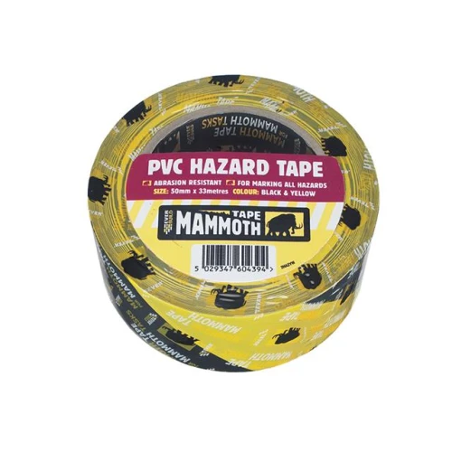 Everbuild PVC Hazard Tape Black/Yellow 50mm 33 Metres