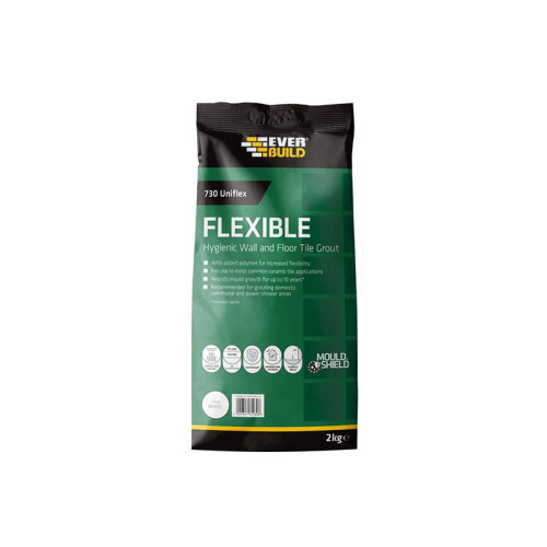 Everbuild 730 Uniflex Hygienic Tile Grout White 2.5kg