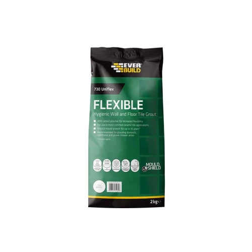Everbuild 730 Uniflex Hygienic Tile Grout White 2.5kg