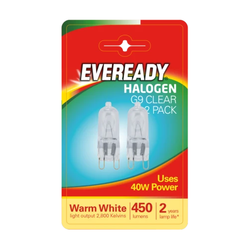 G9 Halogen Capsules 40 Watt Card of 2