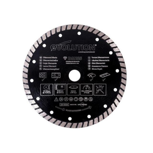 Evolution Diamond Blade, Segmented Rim 185 x 20mm