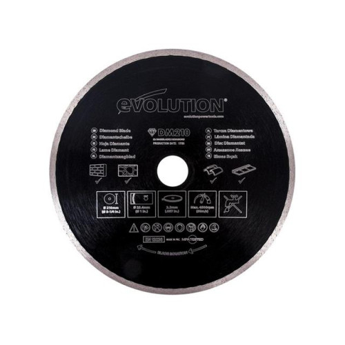 Evolution Diamond Blade, Continuous Rim 210 x 25.4mm