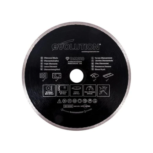 Evolution Diamond Blade, Continuous Rim 210 x 25.4mm
