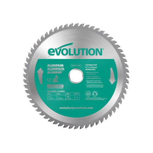 Evolution Aluminium Cutting Mitre Saw Blade 210 x 25.4mm x 60T