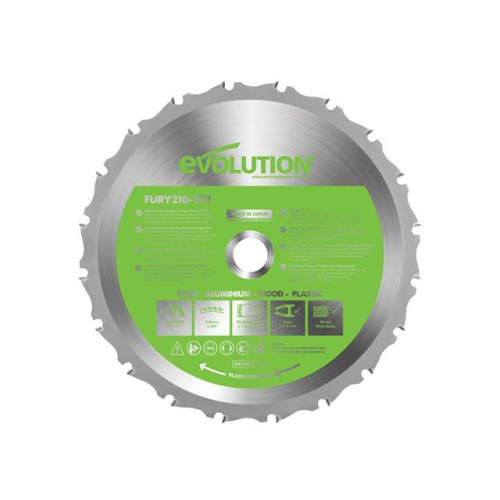 Evolution FURYÂ® Multi-Purpose TCT Circular Saw Blade 210 x 25.4mm x 20T