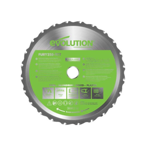 Evolution FURY® Multi-Purpose TCT Circular Saw Blade 255 x 25.4mm x 24T