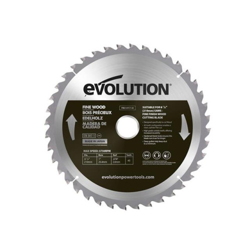 Evolution Fine Wood Mitre/Table Saw Blade 210 x 25.4mm x 40T