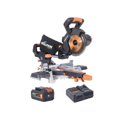 Evolution R185SMS-Li EXT Sliding Mitre Saw 18V 1 x 4.0Ah Li-ion