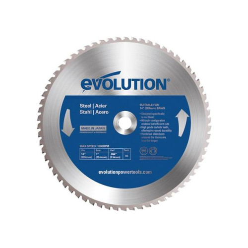 Evolution Mild Steel Cutting Chop Saw Blade 355 x 25.4mm x 66T