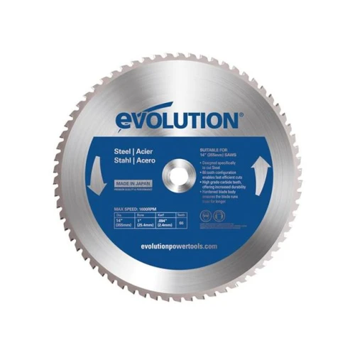 Evolution Mild Steel Cutting Chop Saw Blade 355 x 25.4mm x 66T