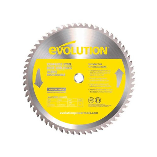 Evolution Stainless Steel Cutting Chop Saw Blade 355 x 25.4mm x 90T