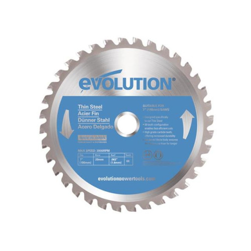 Evolution Thin Steel Cutting Circular Saw Blade 180 x 20mm x 36T