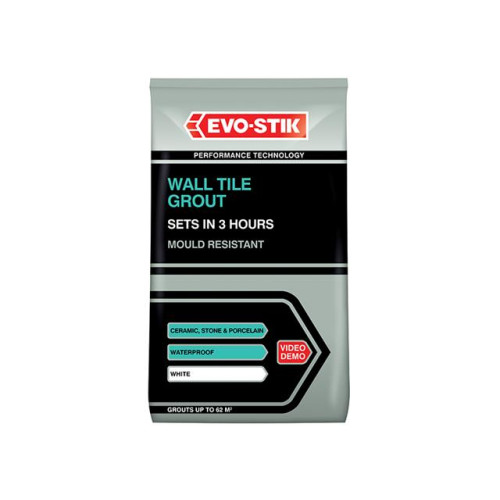 Evostick Tile A Wall Fast Set Grout White 500g