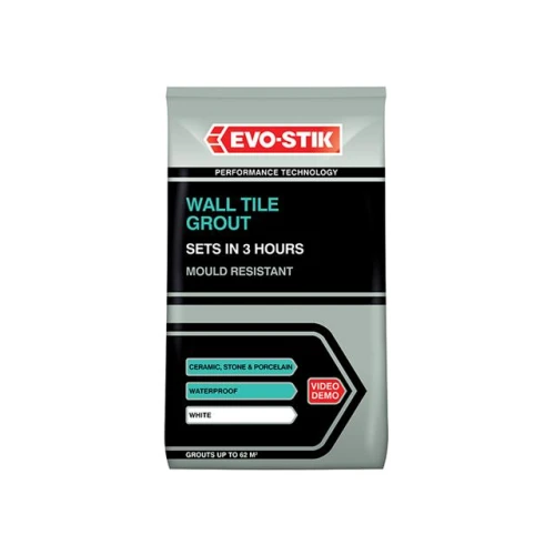 Evostick Tile A Wall Fast Set Grout White 500g