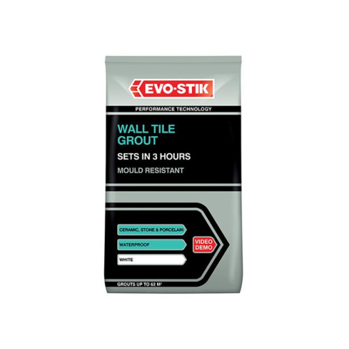 Evostick Tile A Wall Fast Set Grout White 1.5kg