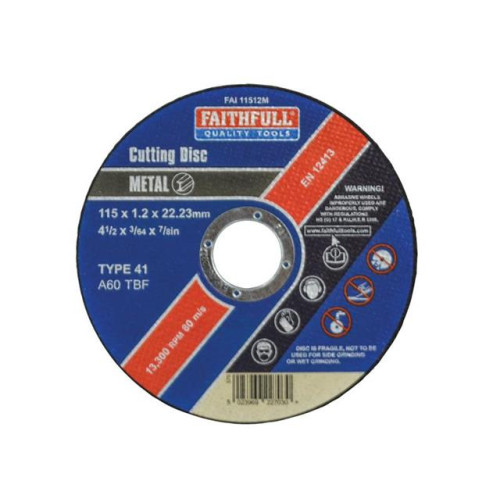Faithfull Cut Off Disc for Metal 115 x 1.0 x 22mm