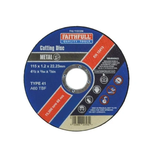 Faithfull Cut Off Disc for Metal 115 x 1.0 x 22mm