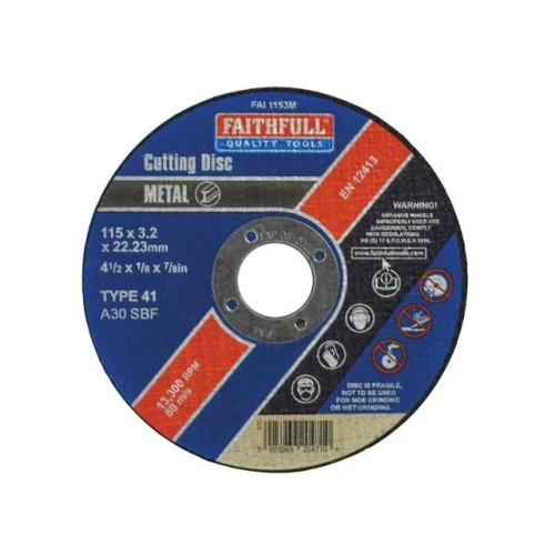 Faithfull Cut Off Disc For Metal 115 X 3.2 X 22mm