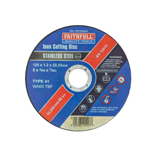 Faithfull Inox Cutting Disc 125 x 1.2 x 22.23mm