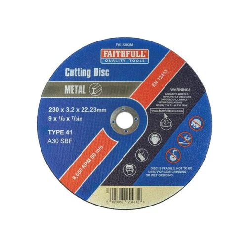 Faithfull Cut Off Disc For Metal 230 X 3.2 X 22mm