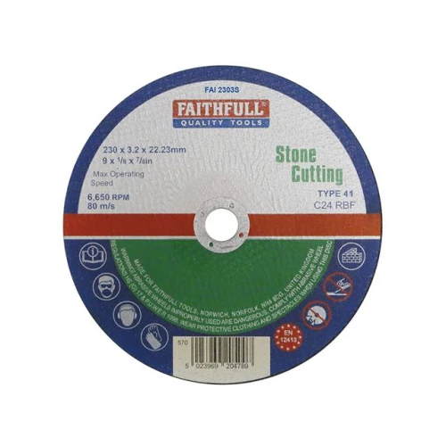 Faithfull Cut Off Disc For Stone 230 X 3.2 X 22mm