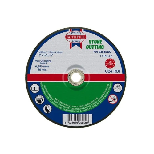 Faithfull Cut Off Disc For Stone Depressed Centre 230 X 3.2 X 22mm