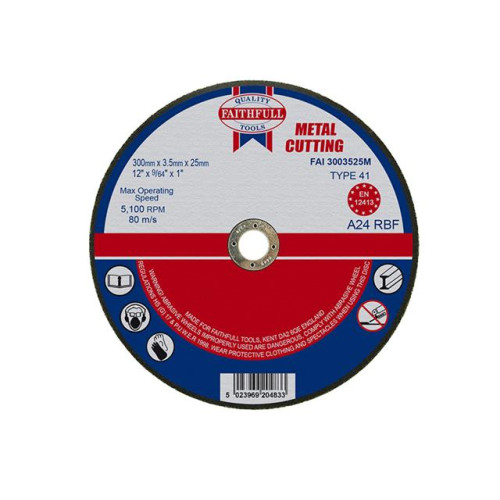 Faithfull Cut Off Disc For Metal 300 X 3.5 X 25mm