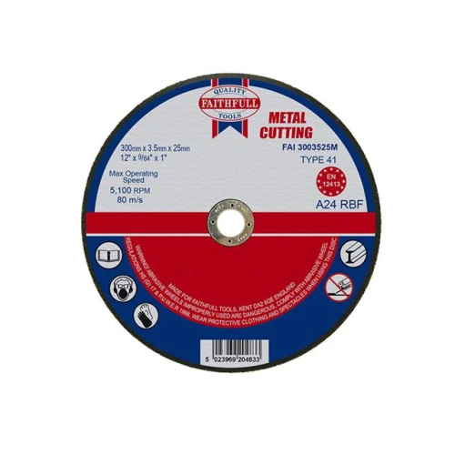 Faithfull Cut Off Disc For Metal 300 X 3.5 X 25mm