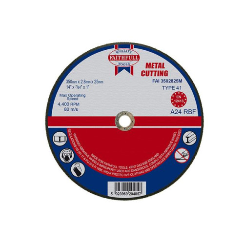 Faithfull Cut Off Disc For Metal 350 X 2.8 X 25mm