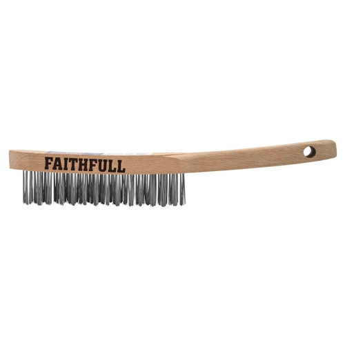 Faithfull Heavy-Duty Scratch Brush, Three Row