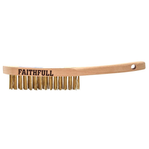 Faithfull Brass Scratch Brush, Three Row