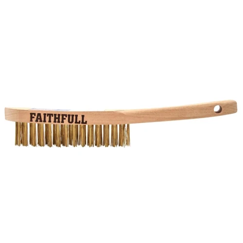 Faithfull Brass Scratch Brush, Three Row