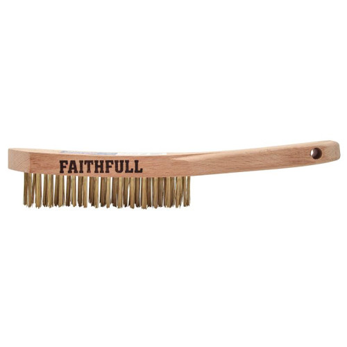 Faithfull Brass Scratch Brush, Four Row