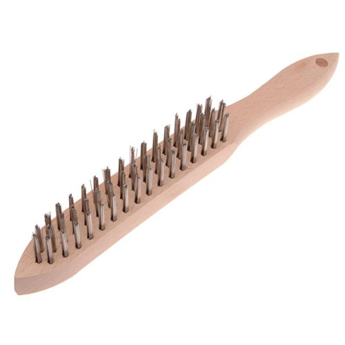 Faithfull 680/S3 Heavy-Duty Stainless Steel Scratch Brush - 3 Row